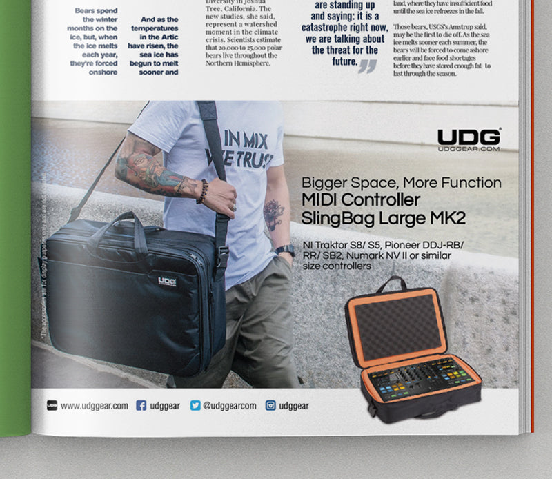 UDG Ultimate MIDI Controller SlingBag Large MK2 Print Ads A5 Artwork