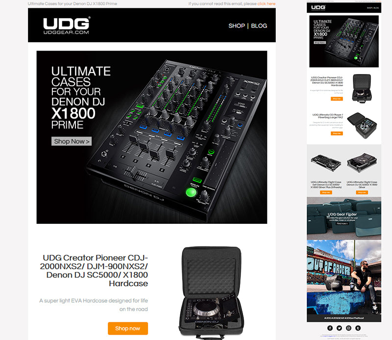 Denon DJ X1800 Case - Email Newsletter Template HTML File