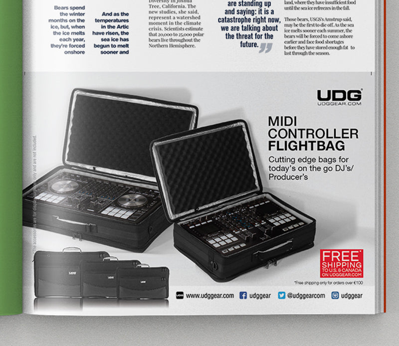 UDG Urbanite MIDI Controller FlightBags Version 2 Print Ads A5 Artwork