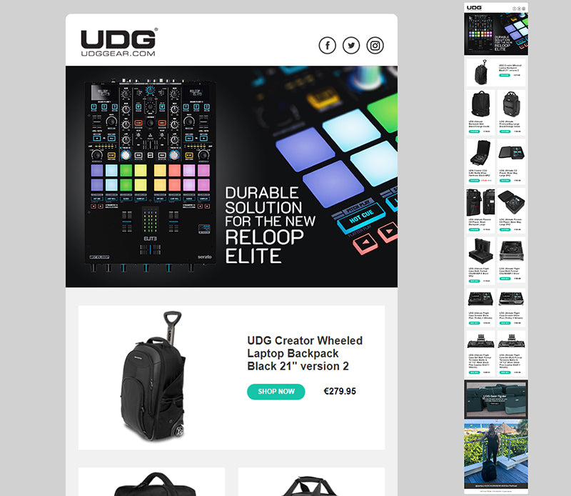 Reloop Elite Bags - Email Newsletter Template HTML File