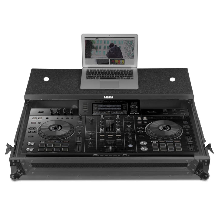 UDG Ultimate Flight Case Pioneer XDJ-RX2 Black MK3 Plus (Laptop Shelf + Wheels)