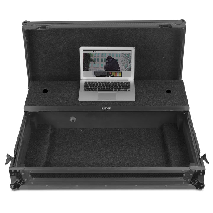 UDG Ultimate Flight Case Pioneer XDJ-RX2 Black MK3 Plus (Laptop Shelf + Wheels)