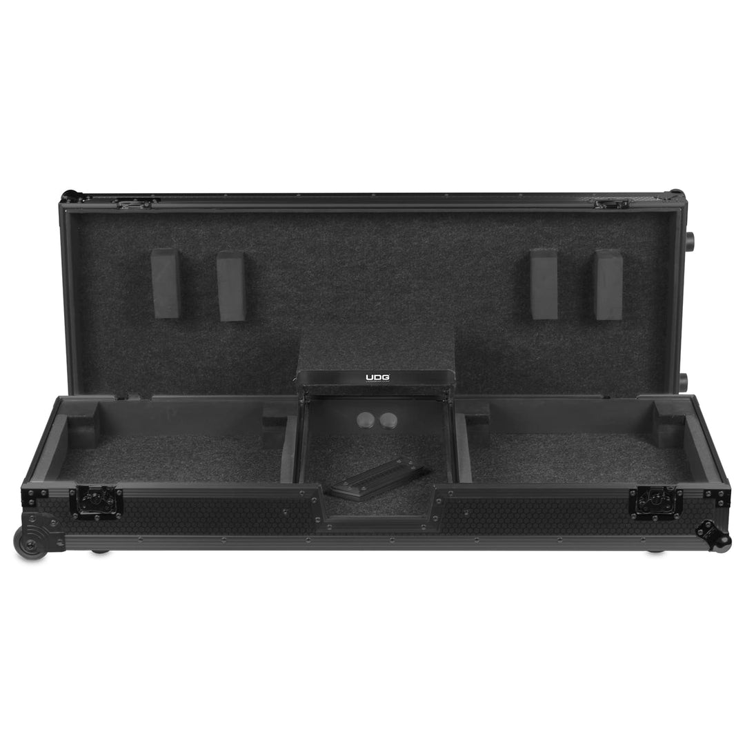 UDG Ultimate Flight Case Set PLX9/SL1200 Black MK2 Plus (Laptop Shelf + Wheels)