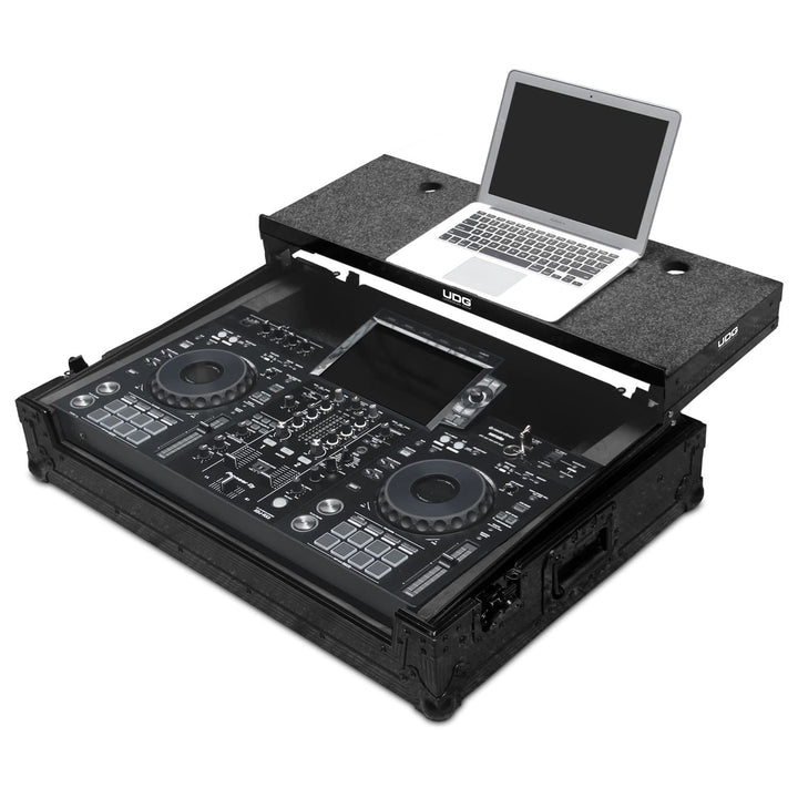 UDG Ultimate Flight Case Pioneer XDJ-RX3 Black Plus (Laptop Shelf + Wheels)