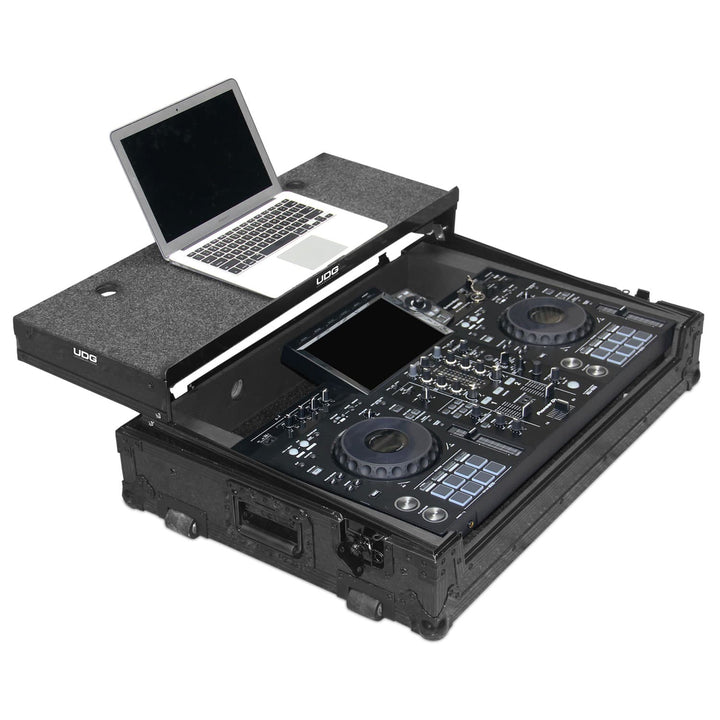 UDG Ultimate Flight Case Pioneer XDJ-RX3 Black Plus (Laptop Shelf + Wheels)