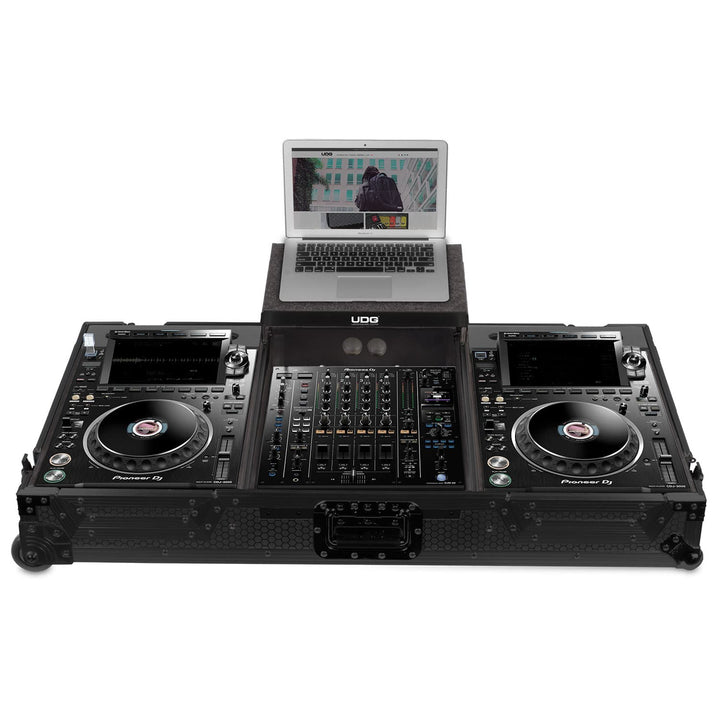 UDG Ultimate Flight Case Set Pioneer CDJ-3000/A9 Black Plus (Laptop Shelf + Wheels)